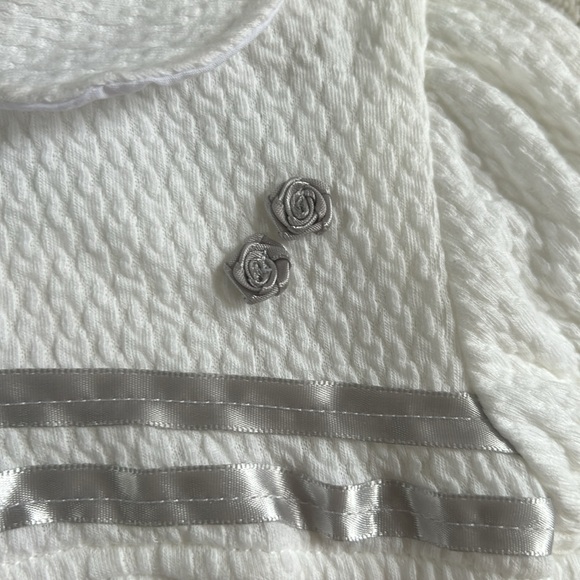 NWT 18 month baptism first birthday outfit 100% cotton rosettes headband bloomer - Picture 9 of 9